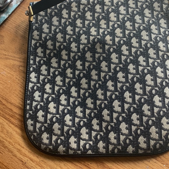 Vintage Christian Dior Trotter Canvas Leather Trim Shoulder Bag. Made in France - Picture 6 of 8